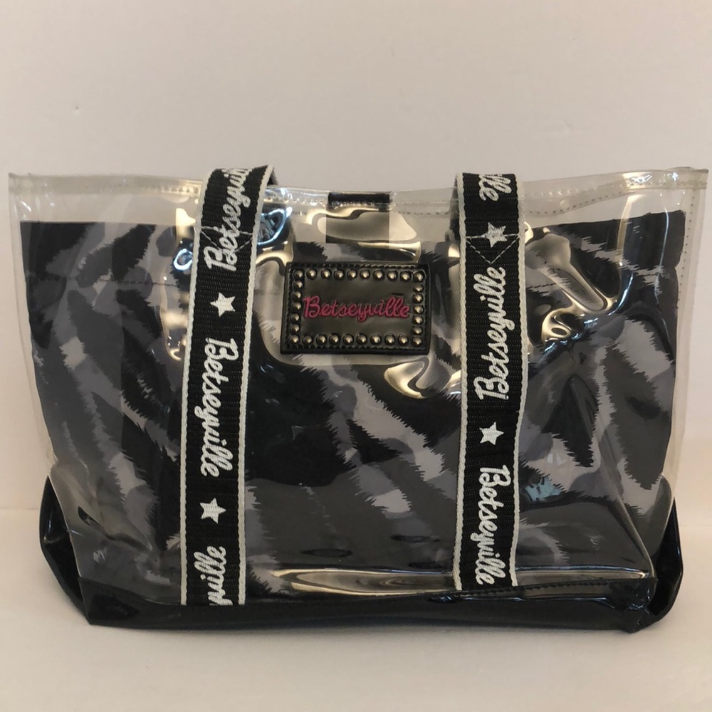 Betsy Johnson Betseyville clear purse with liner